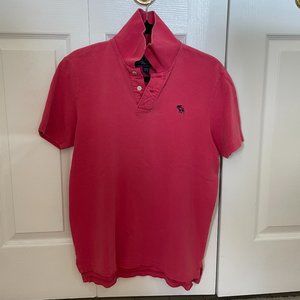 Abercrombie Dark Pink Short Sleeved Mens Polo